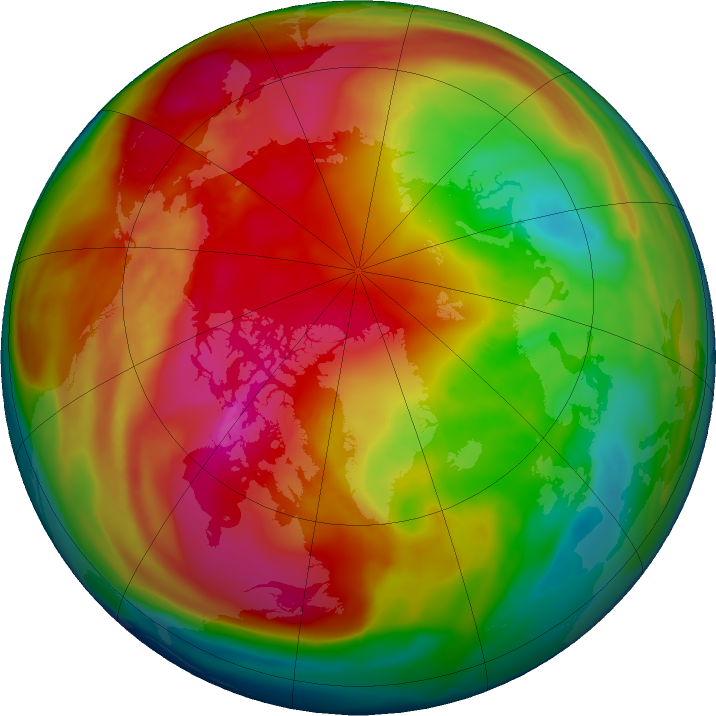Arctic ozone map for 18 February 2024
